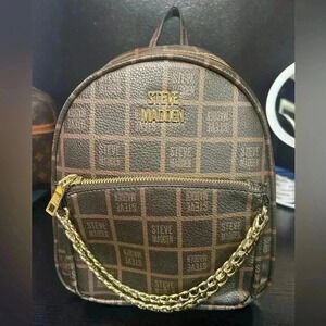 Steve Madden Chain Detail Backpack Shoulder Bag Purse